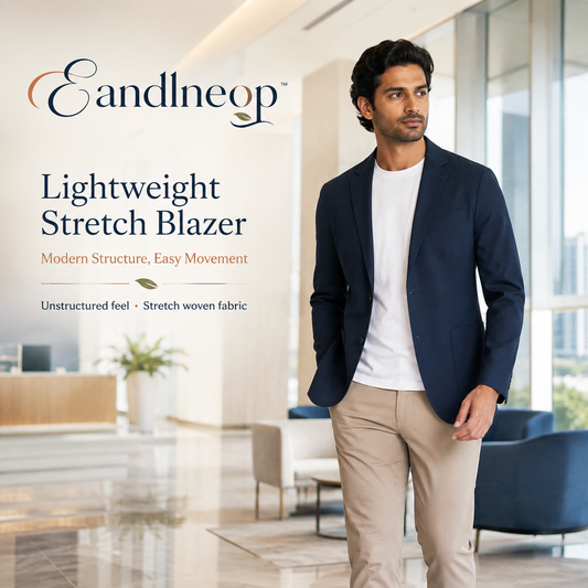 Eandlneop™ Men’s Lightweight Stretch Blazer – Unstructured Business Casual Sport Coat